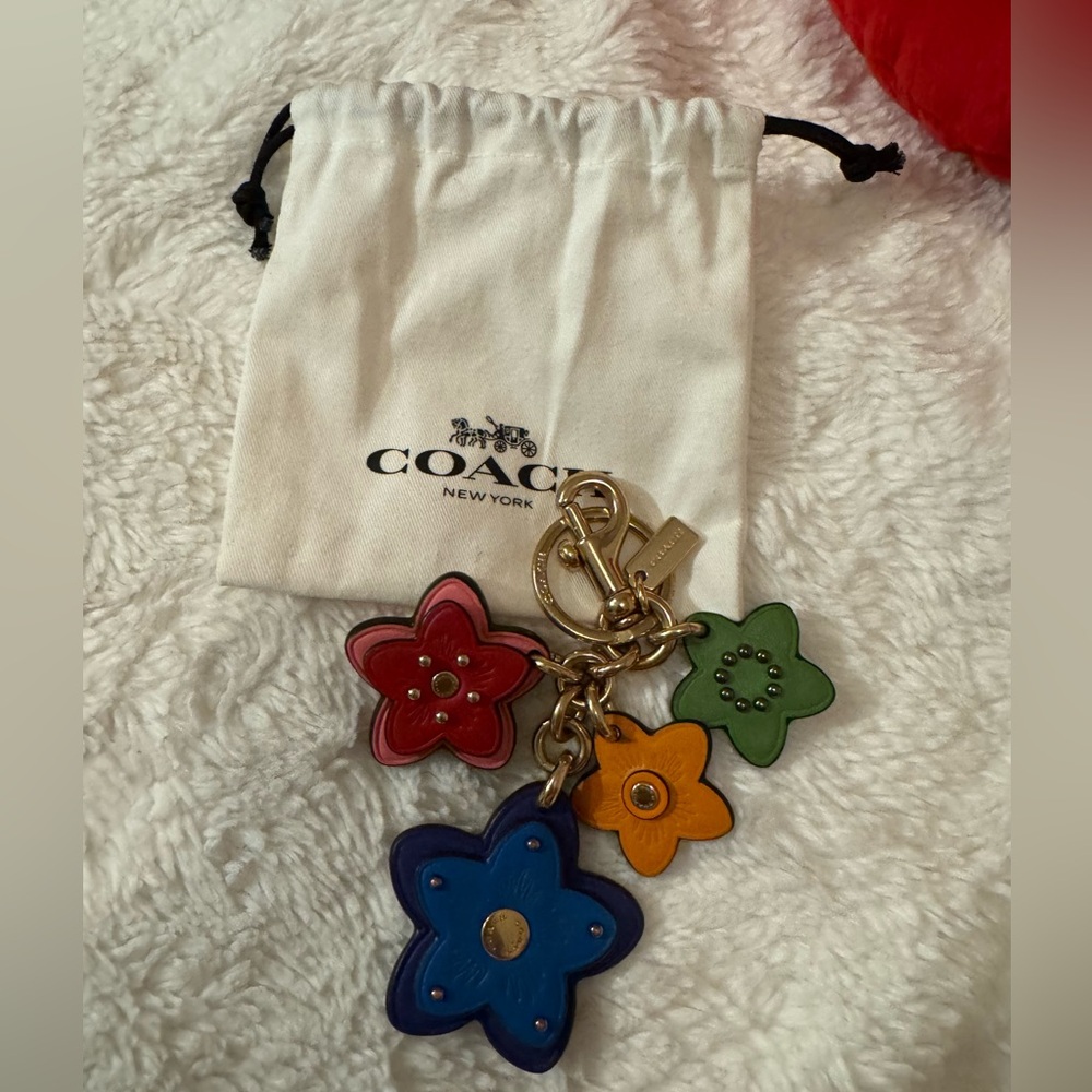 Coach Signature Colorblock Star  keychain charm